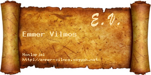 Emmer Vilmos névjegykártya